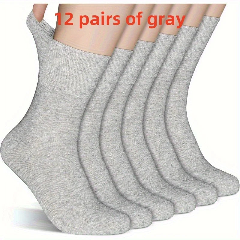 12 Pairs Diabetic Socks Non-Binding, Extra Loose & Breathable