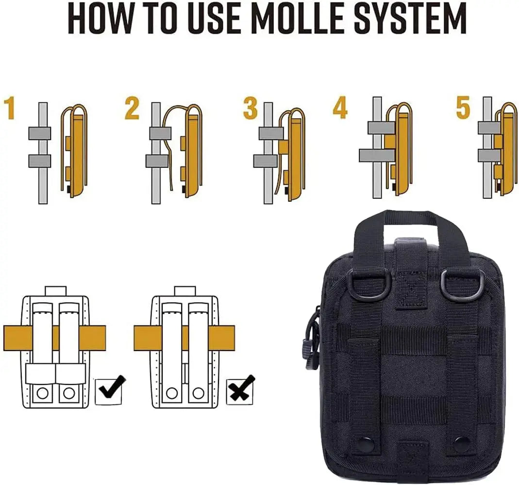 Tactical MOLLE First Aid Pouch Lightweight Rip-Away Medical Bag