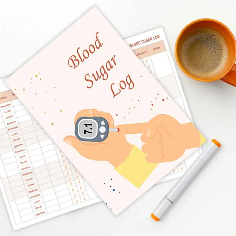 Blood Sugar Logbook Daily Glucose & Medication Tracking Notebook