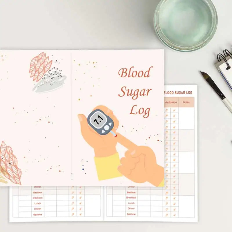 Blood Sugar Logbook Daily Glucose & Medication Tracking Notebook
