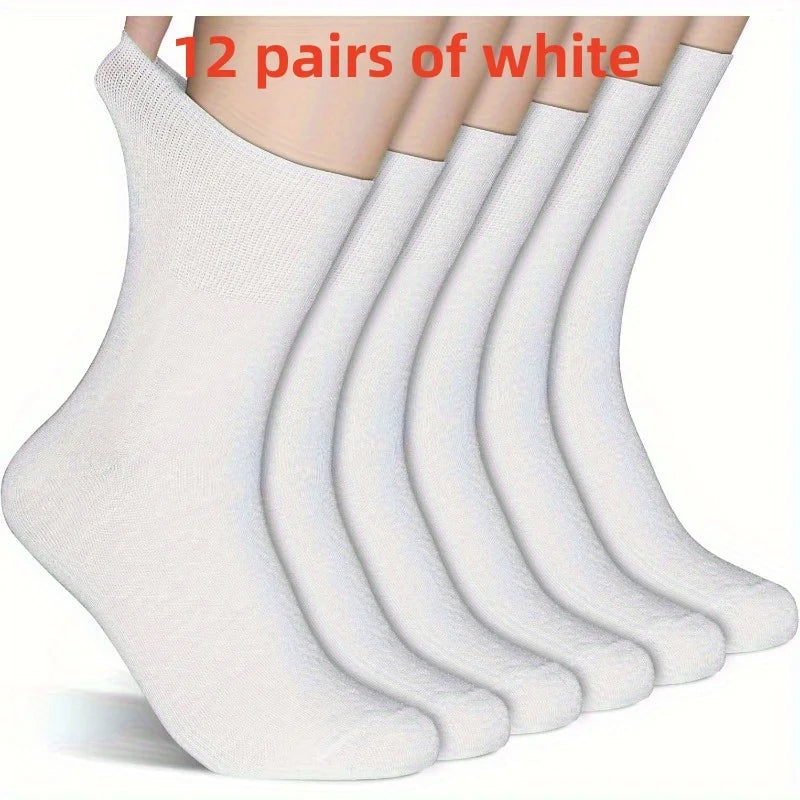 12 Pairs Diabetic Socks Non-Binding, Extra Loose & Breathable