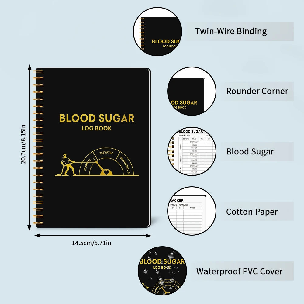 2025 Blood Sugar Log Book Weekly Diabetic Glucose Tracker Journal