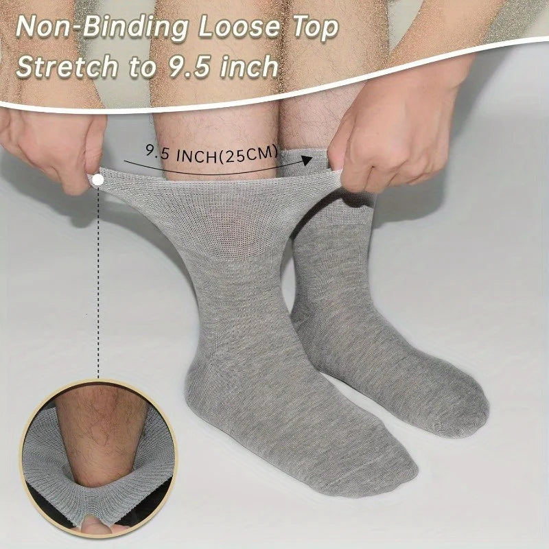 12 Pairs Diabetic Socks Non-Binding, Extra Loose & Breathable