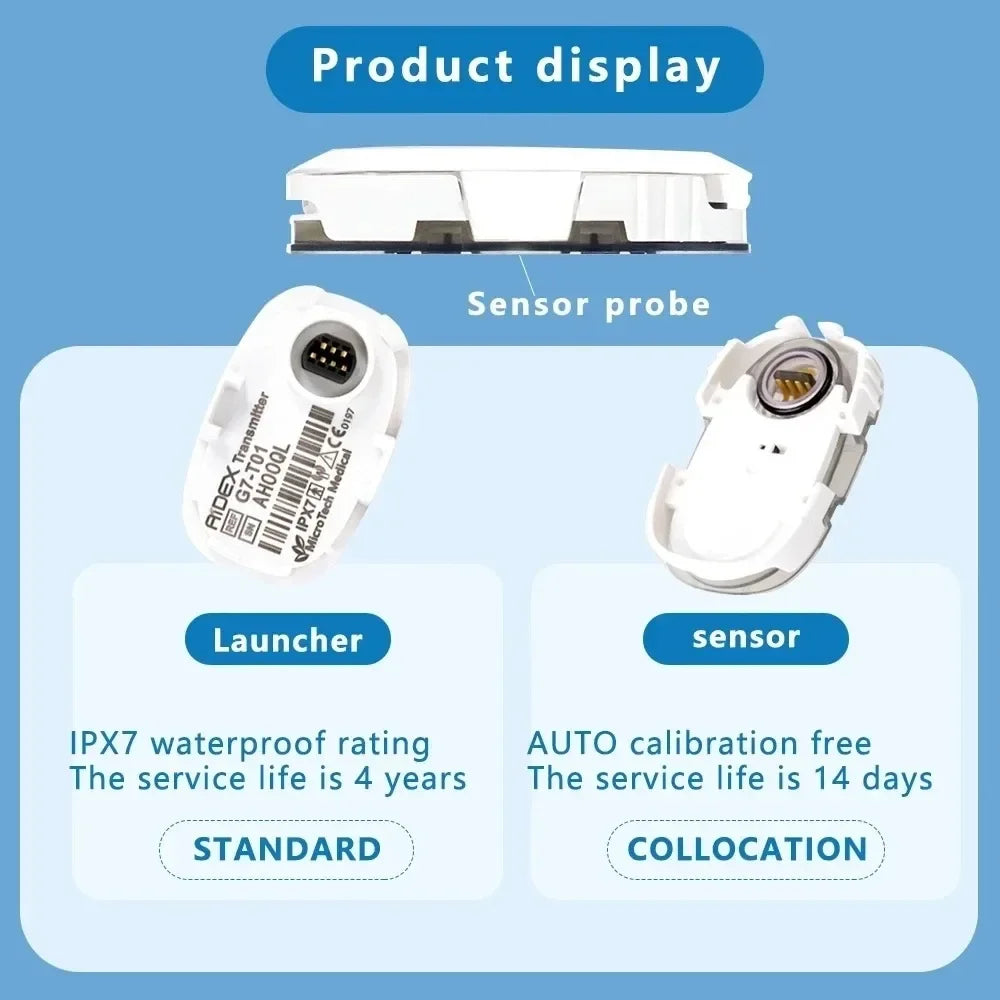 Freestyle Libre Sensor Bluetooth Scan Free Remote Data Sharing Aidex Dynamic Blood Glucose Monitoring CGMS 24h Realtime Monitor