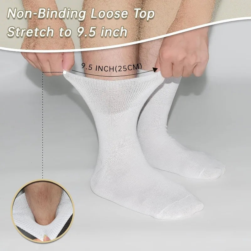 12 Pairs Diabetic Socks Non-Binding, Extra Loose & Breathable
