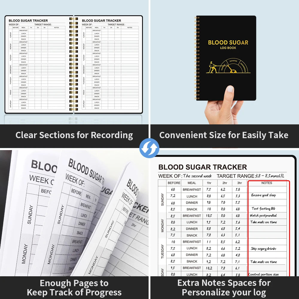 2025 Blood Sugar Log Book Weekly Diabetic Glucose Tracker Journal