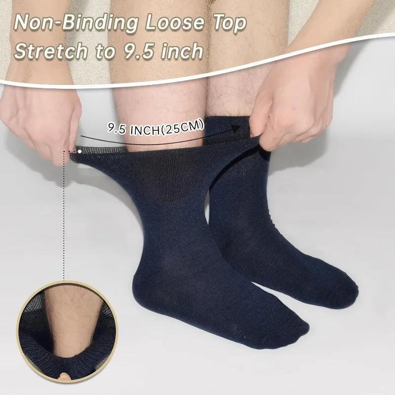 12 Pairs Diabetic Socks Non-Binding, Extra Loose & Breathable