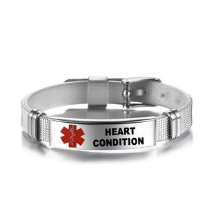 Type 1 Diabetes Medical Alert ID Bracelet Stainless Steel Mesh ICE SOS