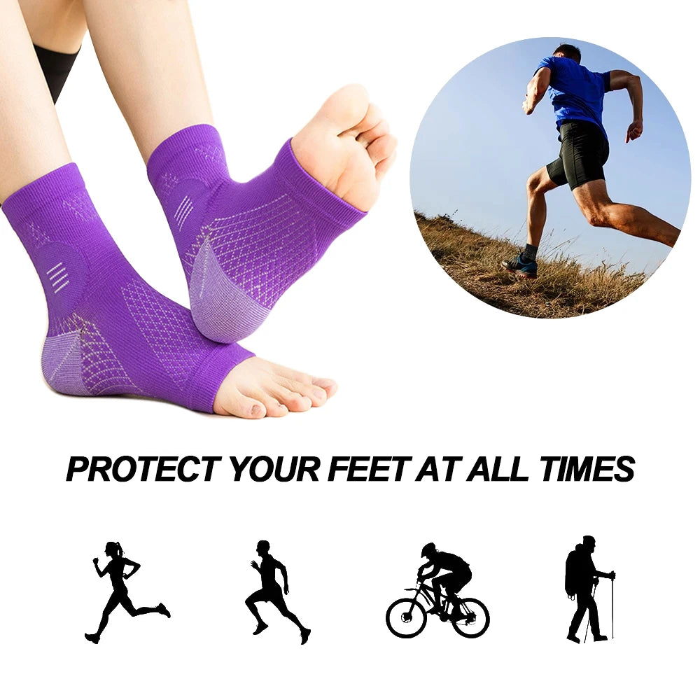 Neuropathy Compression Toeless Socks Diabetic Foot Support Sleeves (1 Pair)